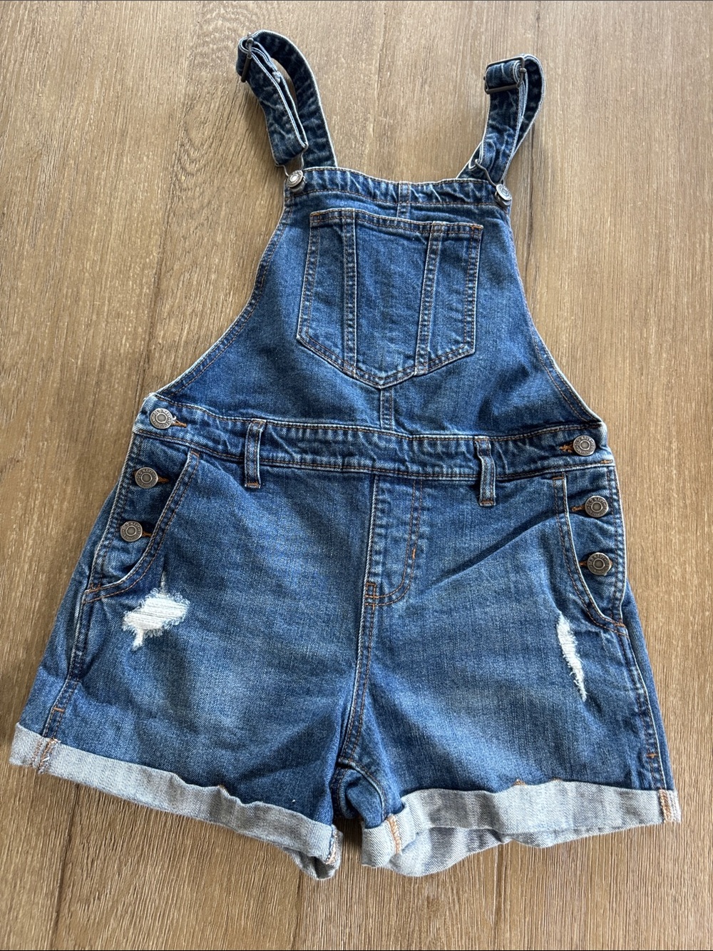 Old Navy Blue Denim Overalls with Logo Patch